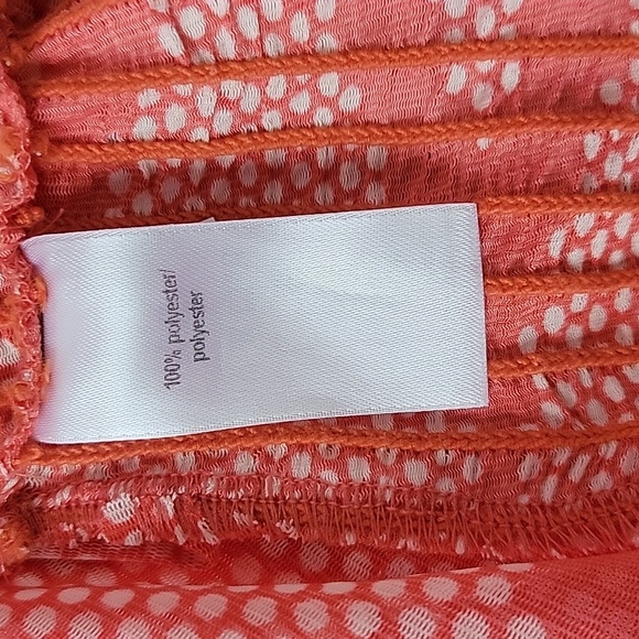 Maurices Coral Polka Dot Bat Wing Butterfly Sleeve Blouse/  L. - Picture 6 of 6